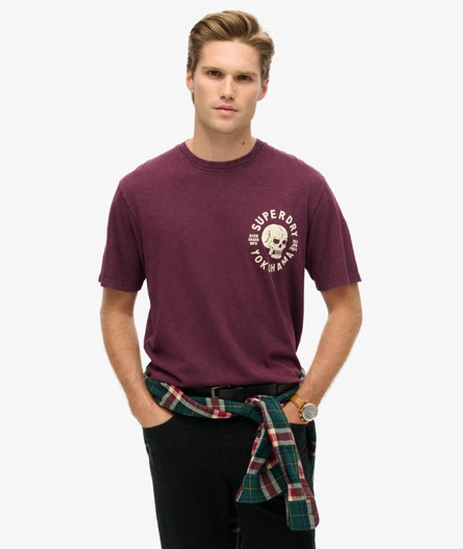 Losvallend Biker T-shirt Paars Grootte: M afbeelding