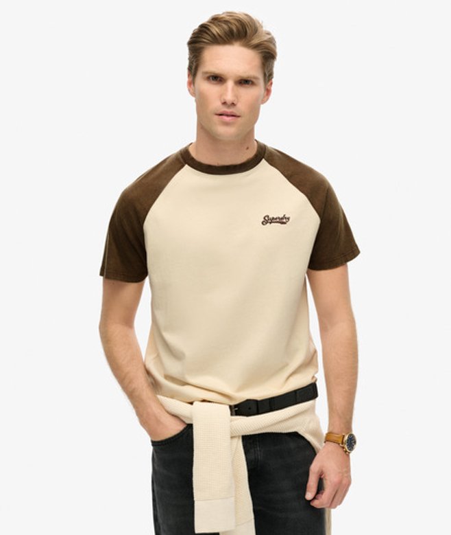 Essential Logo Baseballshirt Crème Grootte: L afbeelding