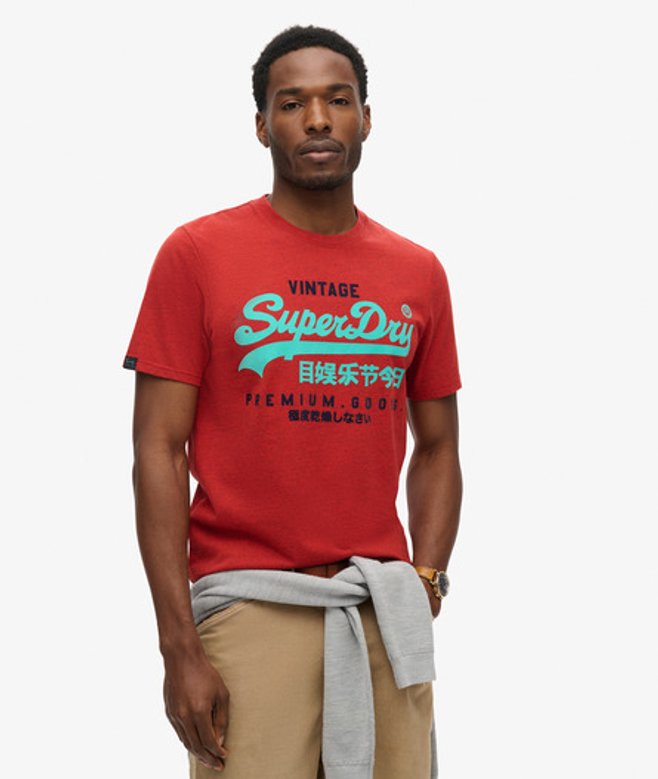Duo Vintage Logo T-shirt Rood Grootte: L afbeelding