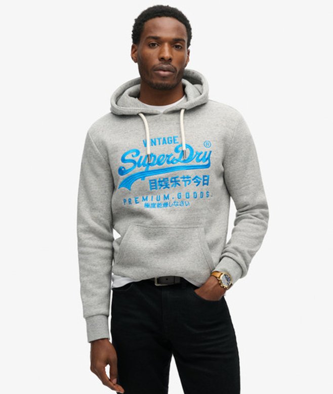 Neon Hoodie met Print Grijs Grootte: L afbeelding