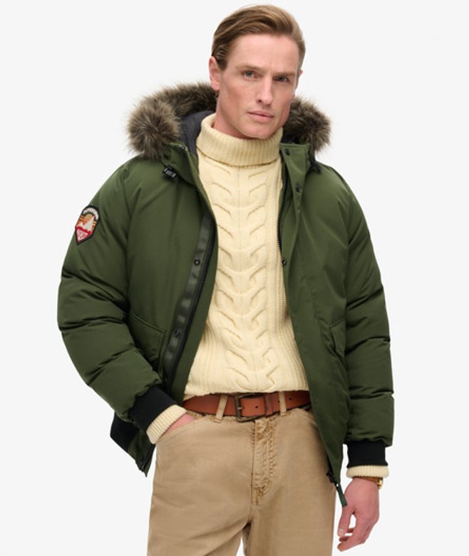 Everest Faux Fur Bomberjack Groen Grootte: L afbeelding
