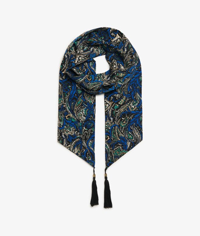 Sjaal met Paisleyprint Blauw Grootte: 1SIZE afbeelding