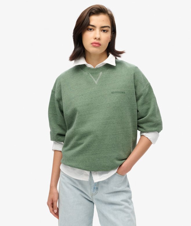Ladies Classic Essential Logo Overdyed Sweatshirt, , Size: 12 - Superdry - Modalova