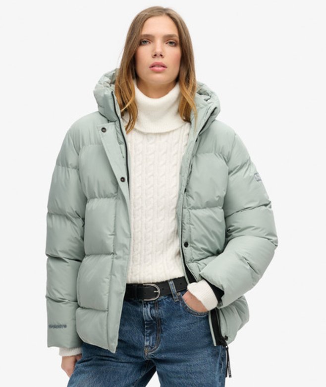 Damen Gefütterte Sportliche Steppjacke mit Kapuze - Größe: 40 - Superdry - Modalova