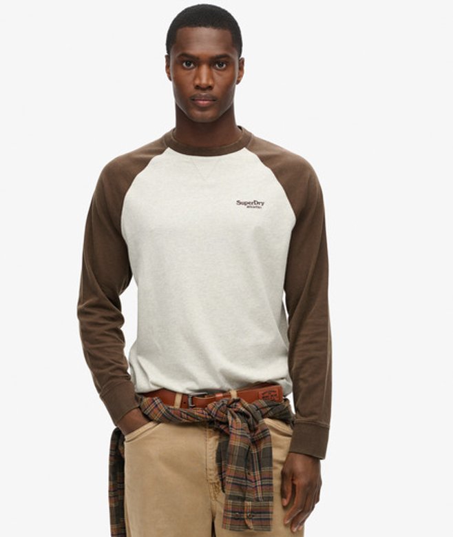Herren Essential Baseball-oberteil mit Langen Ärmeln und Logo - Größe: XL - Superdry - Modalova