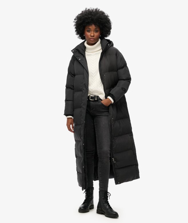 Damen Maxi-Steppmantel mit Kapuze, Größe: 38 - Superdry - Modalova