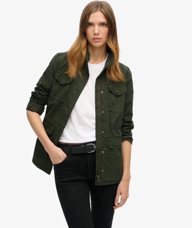 Women's M65 Embellished Military Jacket / Surplus Goods Olive - Size: 12 - Superdry - Modalova