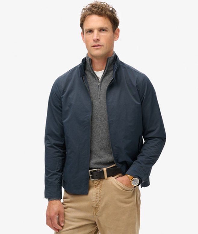 The Merchant Store - Jas met Visgraatmotief Blauw Grootte: L afbeelding