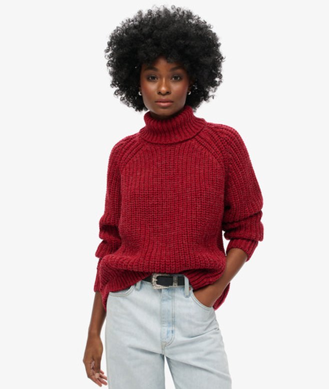 Damen Lässiger Strickpullover mit Rollkragen und Ziernaht - Größe: 36 - Superdry - Modalova