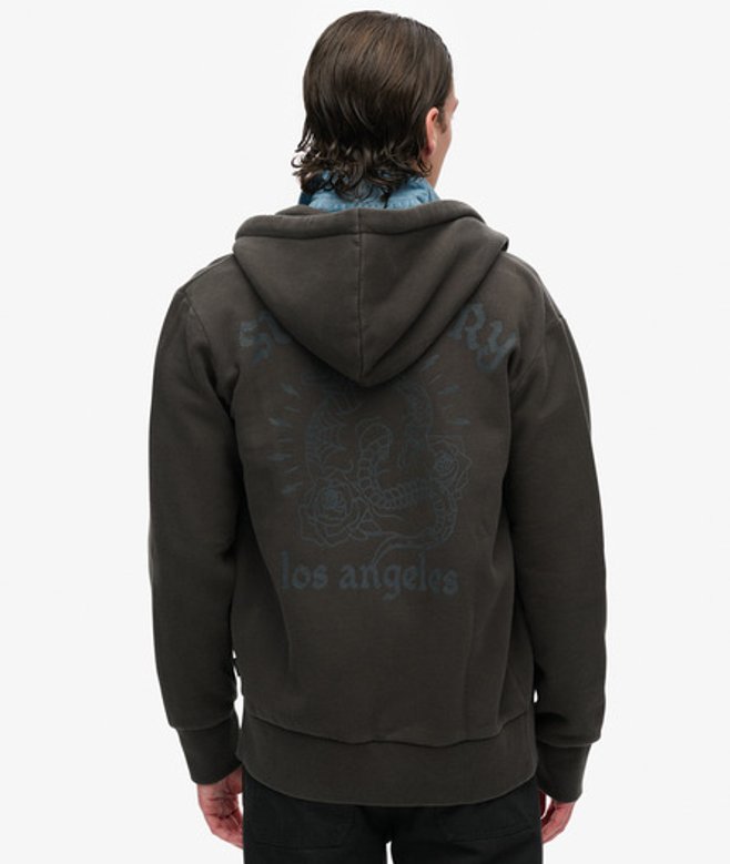 Sweat à Capuche Ample Zippé à Motif Tattoo Taille: L - Superdry - Modalova