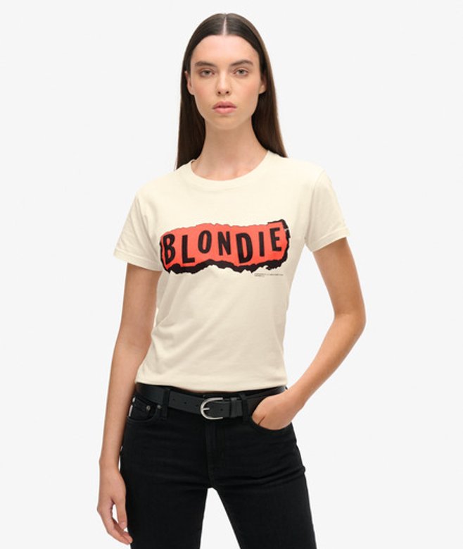 Damen Figurbetontes Blondie X T-Shirt Grafikdruck, Größe: 36 - Superdry - Modalova