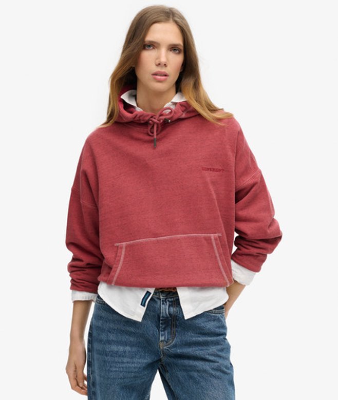 Ladies Essential Logo Overdyed Hoodie, , Size: 8 - Superdry - Modalova