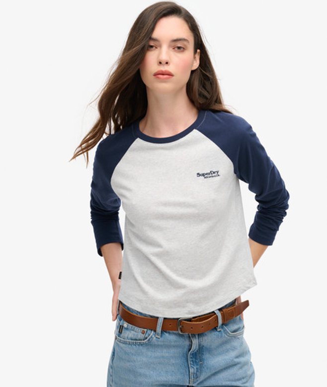 Essential Baseballtop met Logo en Lange Mouwen Blauw Grootte: 42 afbeelding