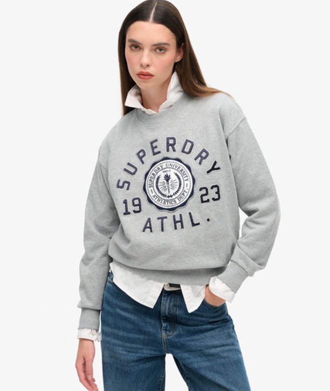 Damen Lässiges Sweatshirt mit College-schriftzug - Größe: 42 - Superdry - Modalova