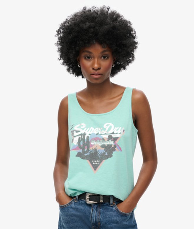 Dames Vintage Logo Narrative Débardeur , et Imprimé, Taille: 40 - Superdry - Modalova