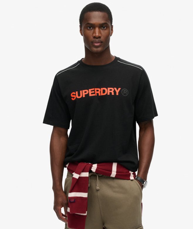 Tech T-shirt met Relaxte Pasvorm en Logo Zwart Grootte: M afbeelding