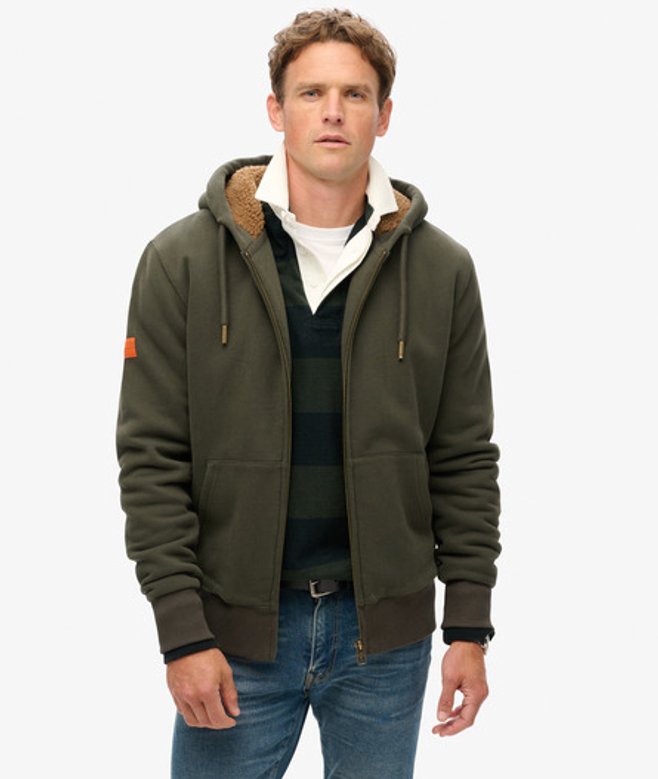 Herren Kapuzenjacke mit Teddyfellfutter - Größe: L - Superdry - Modalova