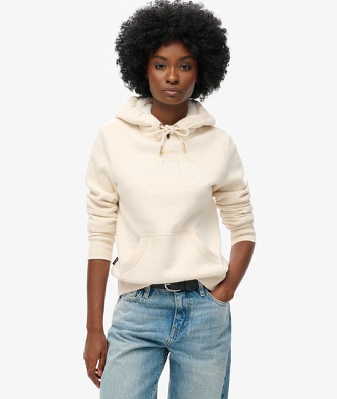 Damen Luxe Hoodie mit Logo in Metallic-Optik, Größe: 38 - Superdry - Modalova