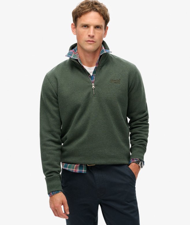 Herren Essential Sweatshirt mit Halblangem Reißverschluss und Logo - Größe: S - Superdry - Modalova