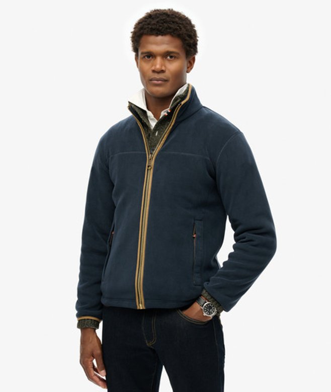 Men's Estate Full Zip Fleece Navy / Eclipse Navy - Size: S - Superdry - Modalova