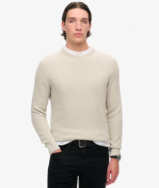Herren Strukturierter Strickpullover mit Rundhalsausschnitt - Größe: L - Superdry - Modalova