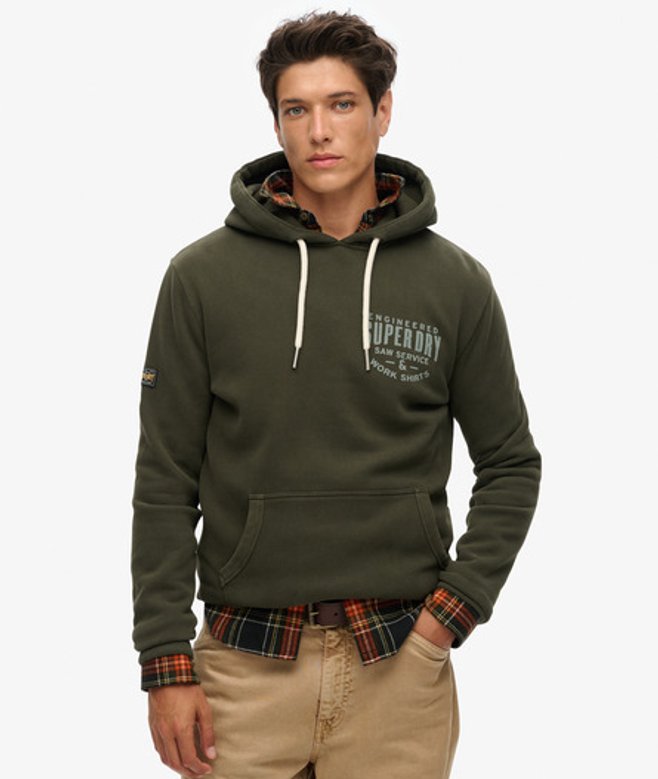 Machined Goods Workwear Hoodie Groen Grootte: M afbeelding
