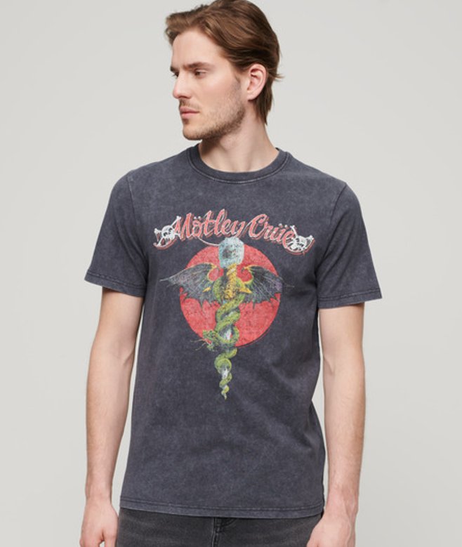 Mötley Crüe x Superdry Limited Edition T-shirt Donkergrijs