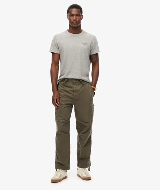 Superdry Men's Mens Classic Parachute Grip Trousers, Green, Size: 34/32