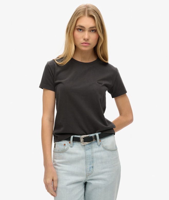 Essential Nauwsluitend T-shirt met Logo Bruin Grootte: 40 afbeelding