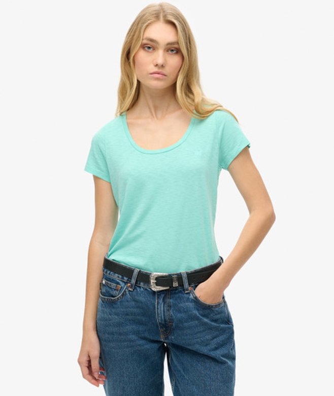 Studios T-shirt met Laag Uitgesneden Ronde Hals Groen Grootte: 34 afbeelding
