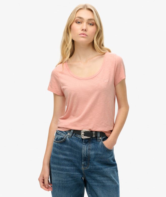 Studios T-shirt met Laag Uitgesneden Ronde Hals Roze Grootte: 34 afbeelding