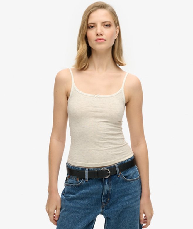 Superdry Women's Athletic Essentials Cami Top Light Grey / Off White Fleck Marl