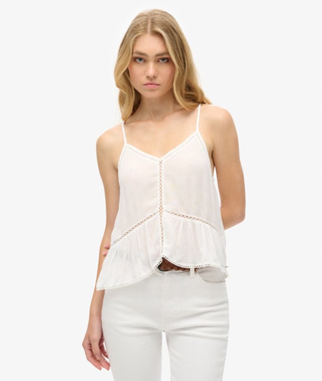 Ladder Trim Camitop Wit Grootte: 38 afbeelding