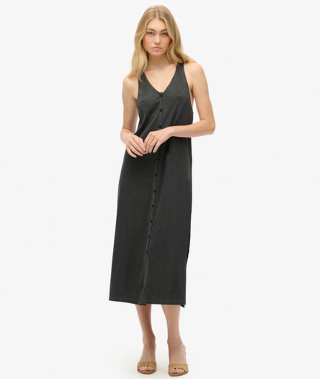 Superdry Beach Jersey Midi-jurk Zwart