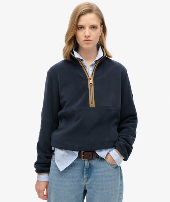 Estate Fleece met Halve Rits Blauw Grootte: 38 afbeelding