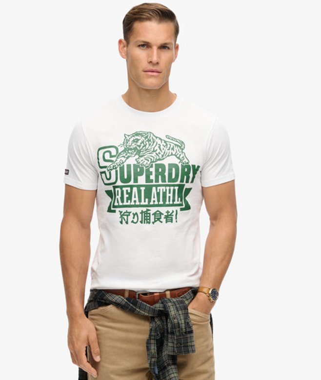 Klassiek Athletic T-shirt Wit Grootte: M afbeelding