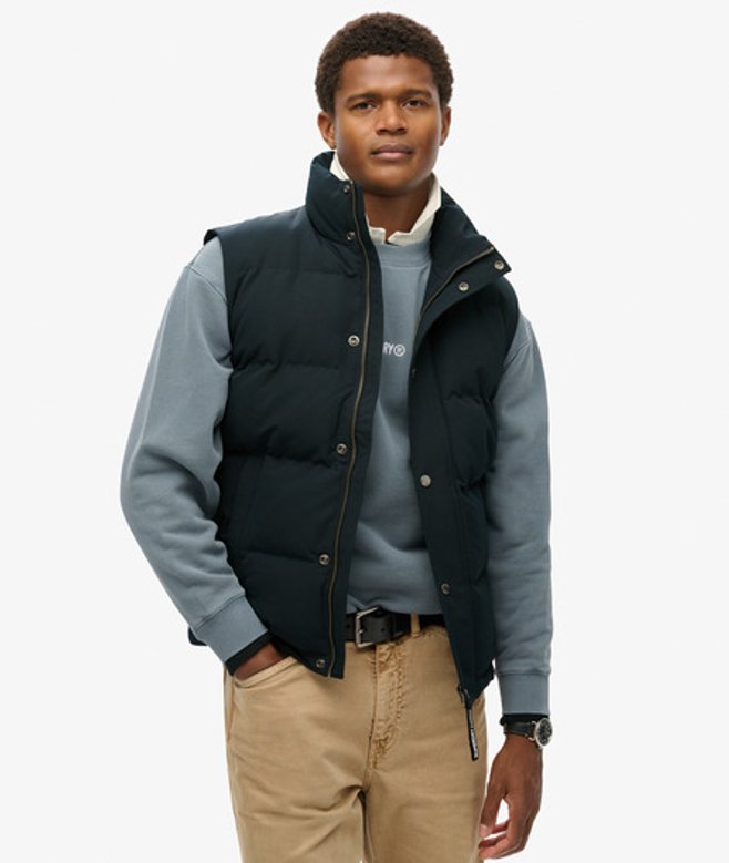 Men's Non-hooded Everest Gilet Navy / Eclipse Navy - Size: XL - Superdry - Modalova