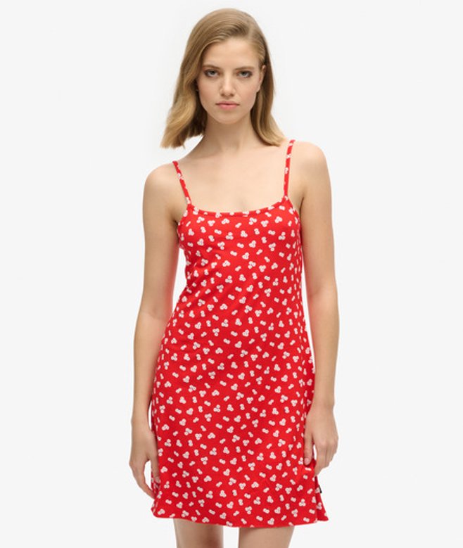 Jersey Cami Mini-jurk met Print Rood Grootte: 40 afbeelding