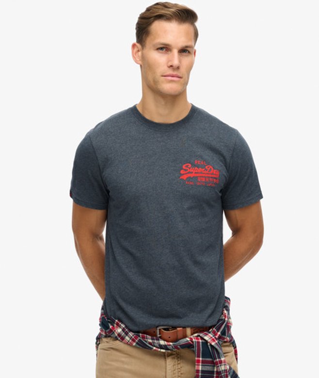 Men's Classic Vintage Logo Graphic T-shirt Navy / Eclipse Navy Marl - Size: XL - Superdry - Modalova