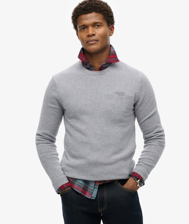 Herren Essential Schmal Geschnittener Rundhalspullover - Größe: S - Superdry - Modalova