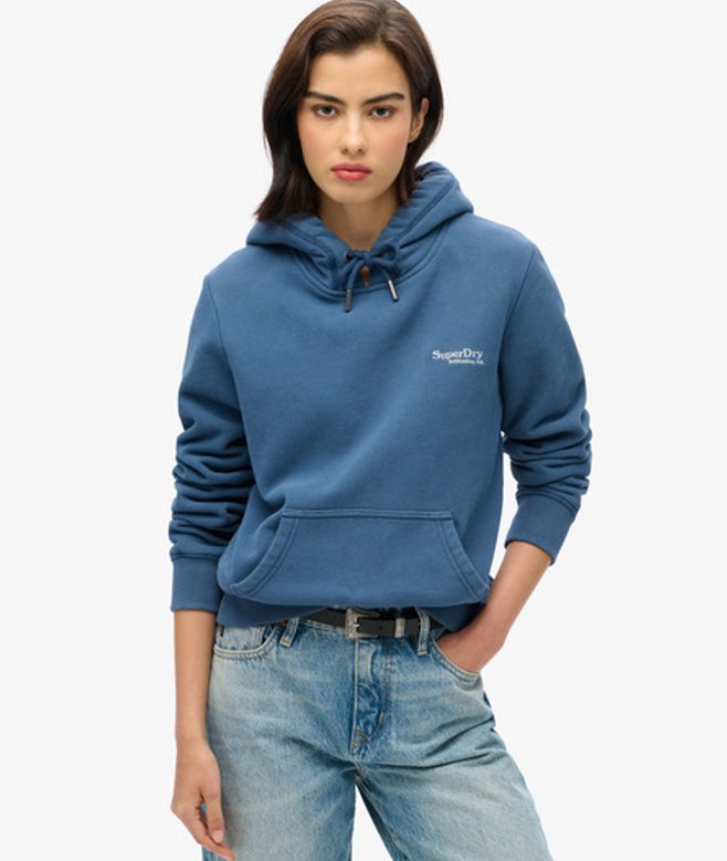 Superdry Damen Essential Hoodie mit Logo Dunkelblau - Größe: 44 2102622501755C2Y025