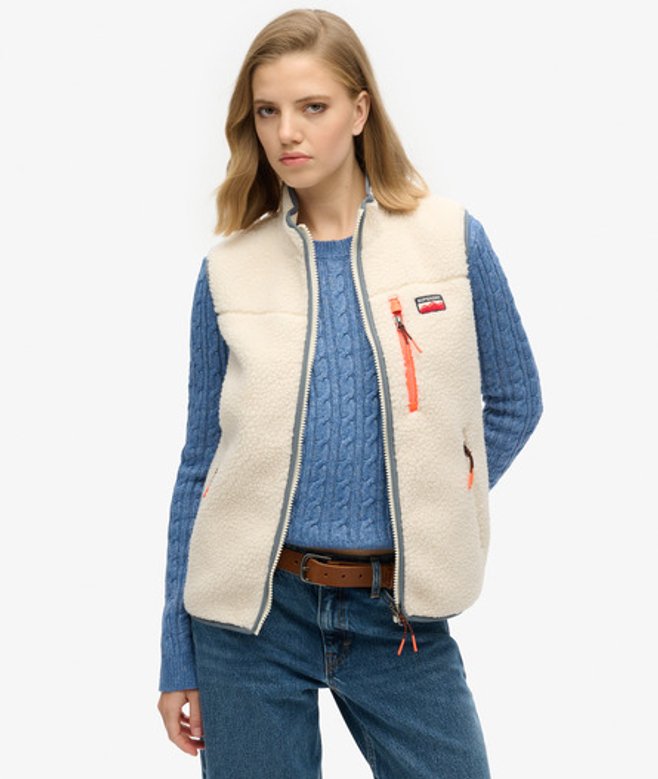 Outdoor Bodywarmer van Fleece Crème Grootte: 44 afbeelding