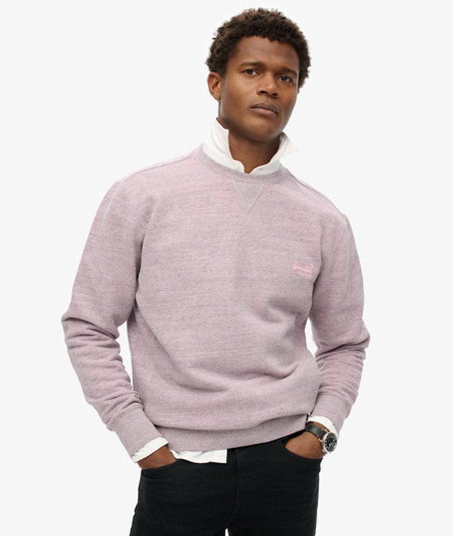 Overgeverfd Marl Sweatshirt met Ronde Hals Roze Grootte: Xxl afbeelding