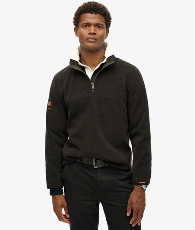 Active Fleece met Halve Rits Zwart Grootte: XL afbeelding