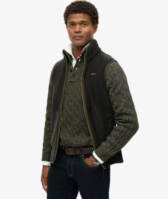 Estate Bodywarmer van Fleece Zwart Grootte: S afbeelding