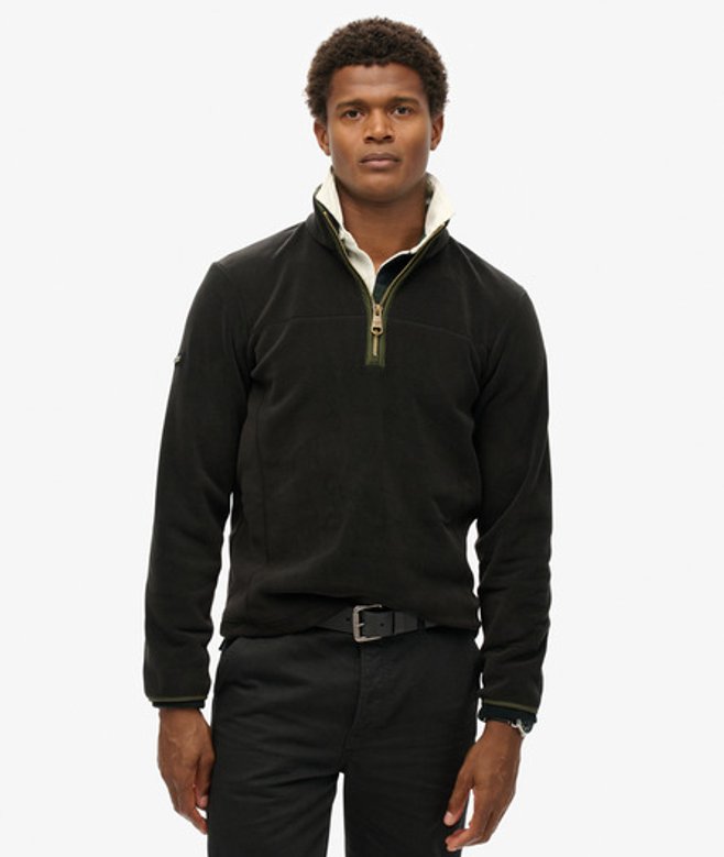Estate Fleece met Halve Rits Zwart Grootte: S afbeelding