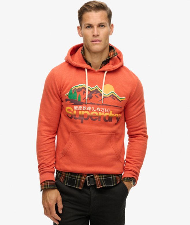 Great Outdoors Hoodie met Afbeelding Oranje Grootte: M afbeelding