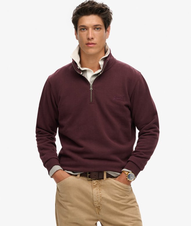 Herren Essential Sweatshirt mit Halblangem Reißverschluss und Logo - Größe: S - Superdry - Modalova