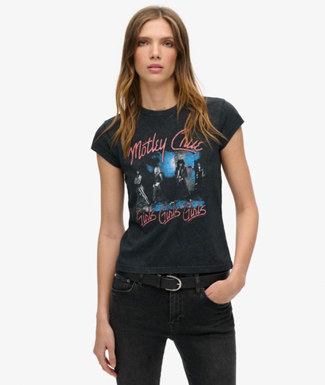 Mötley Crue T-shirt met Kapmouwen Zwart Grootte: 36 afbeelding