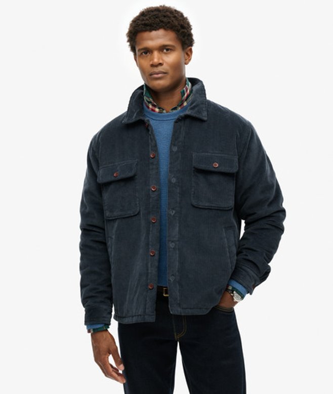Superdry Surplus Gewatteerd Overshirt met Koord Blauw